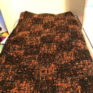 Vintage Stylish Black and Orange Tweed fabric 60 by 50” Gorgeous fabric